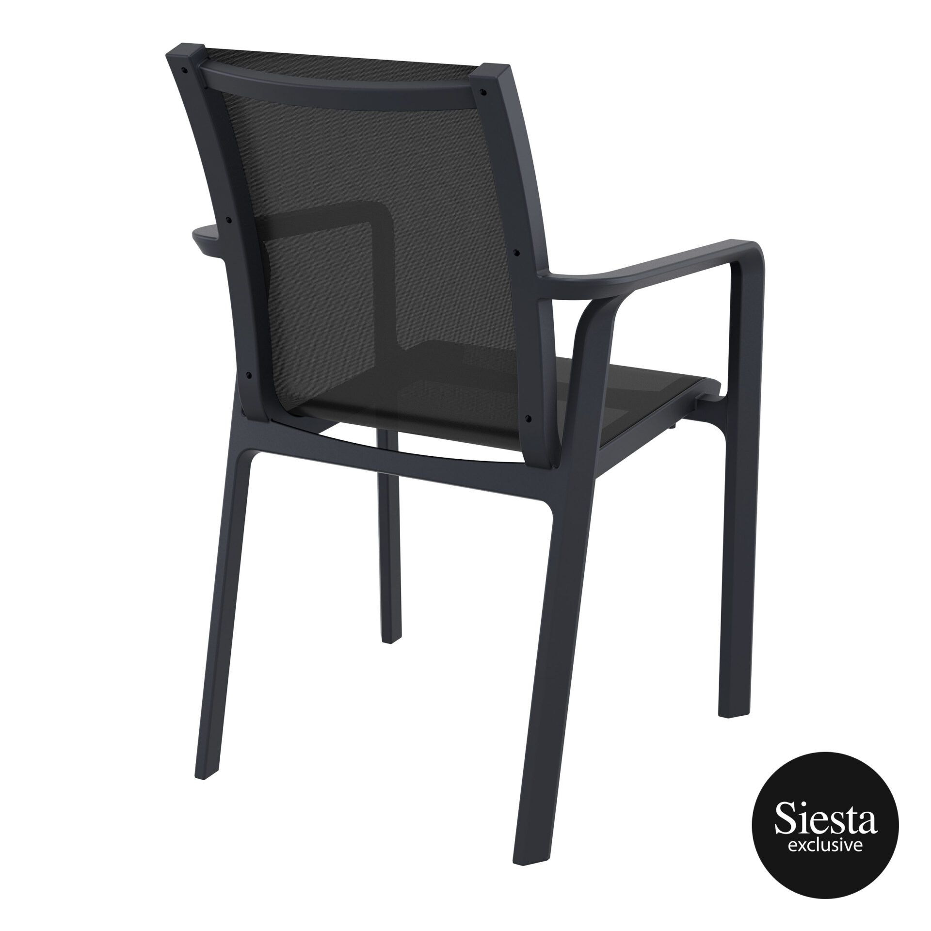 outdoor seating pacific armchair black black back side 2