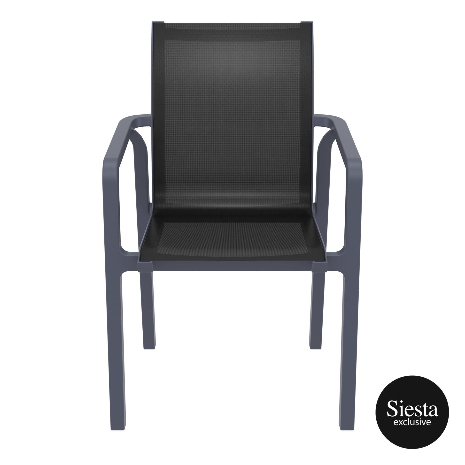 outdoor seating pacific armchair darkgrey black front 1 1