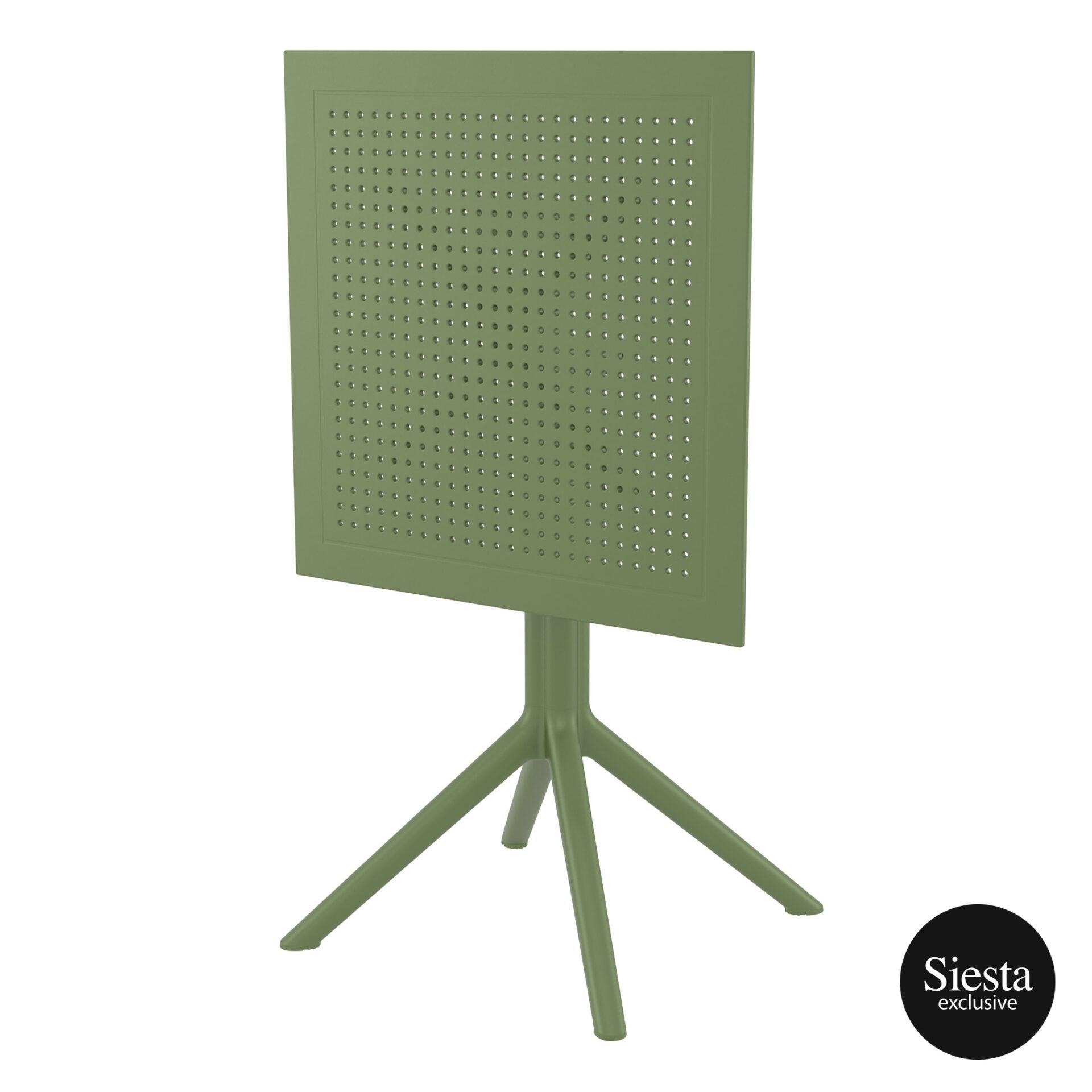 polypropylene outdoor sky folding table 60 olive green k front side