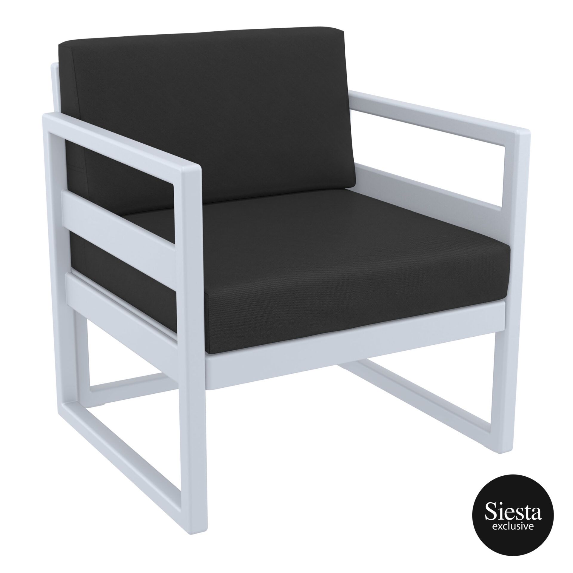 Mykonos Resort Lounge Armchair silvergrey black front side