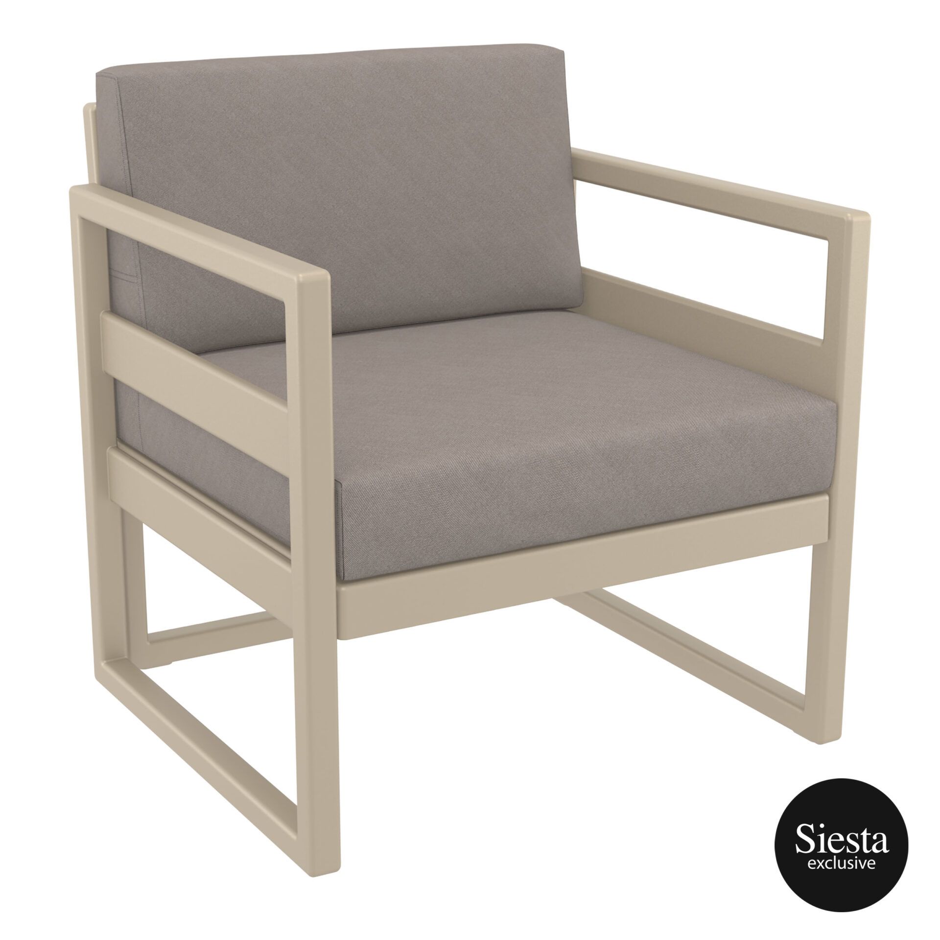 Mykonos Resort Lounge Armchair taupe brown front side