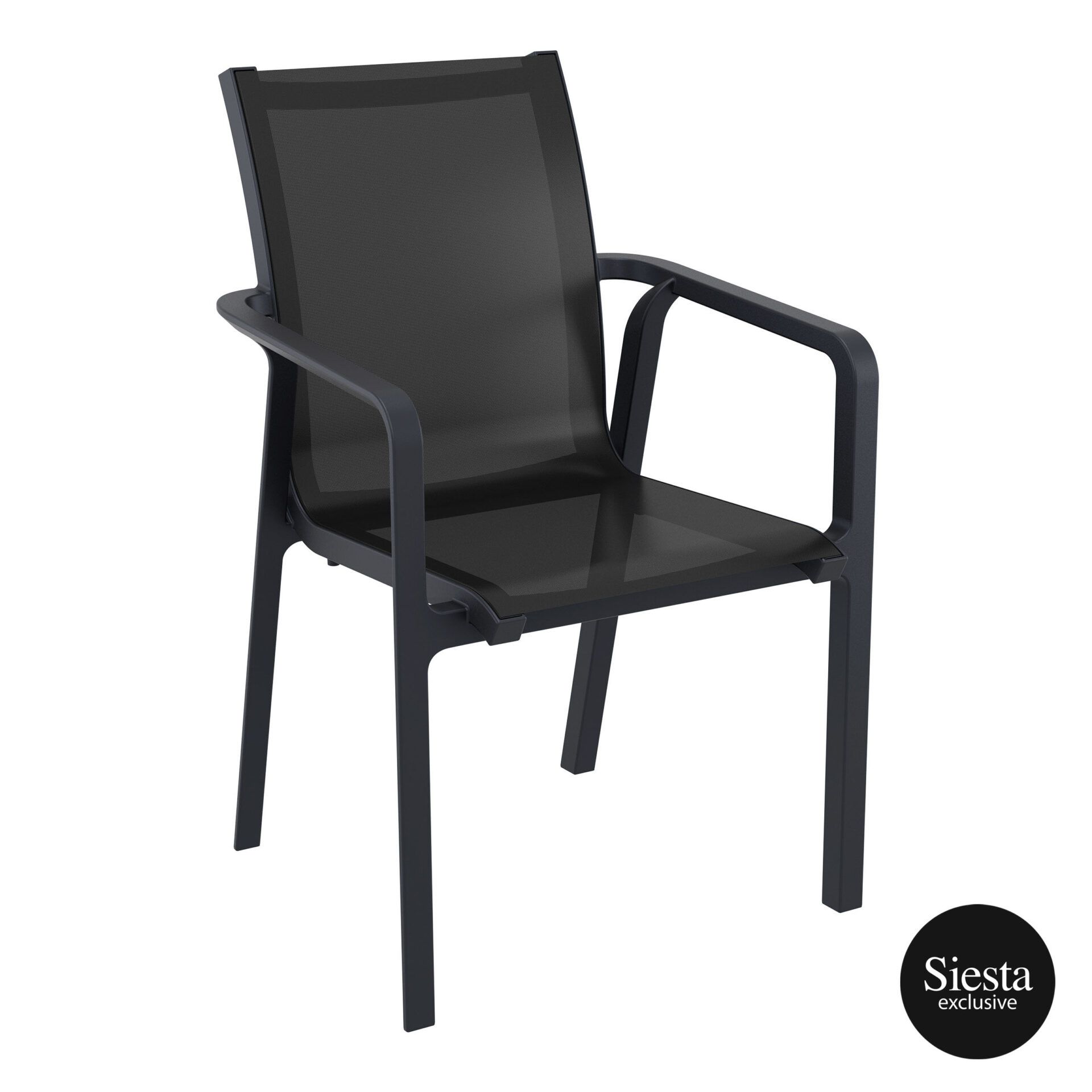 Outdoor Seating Pacific Armchair black black front side