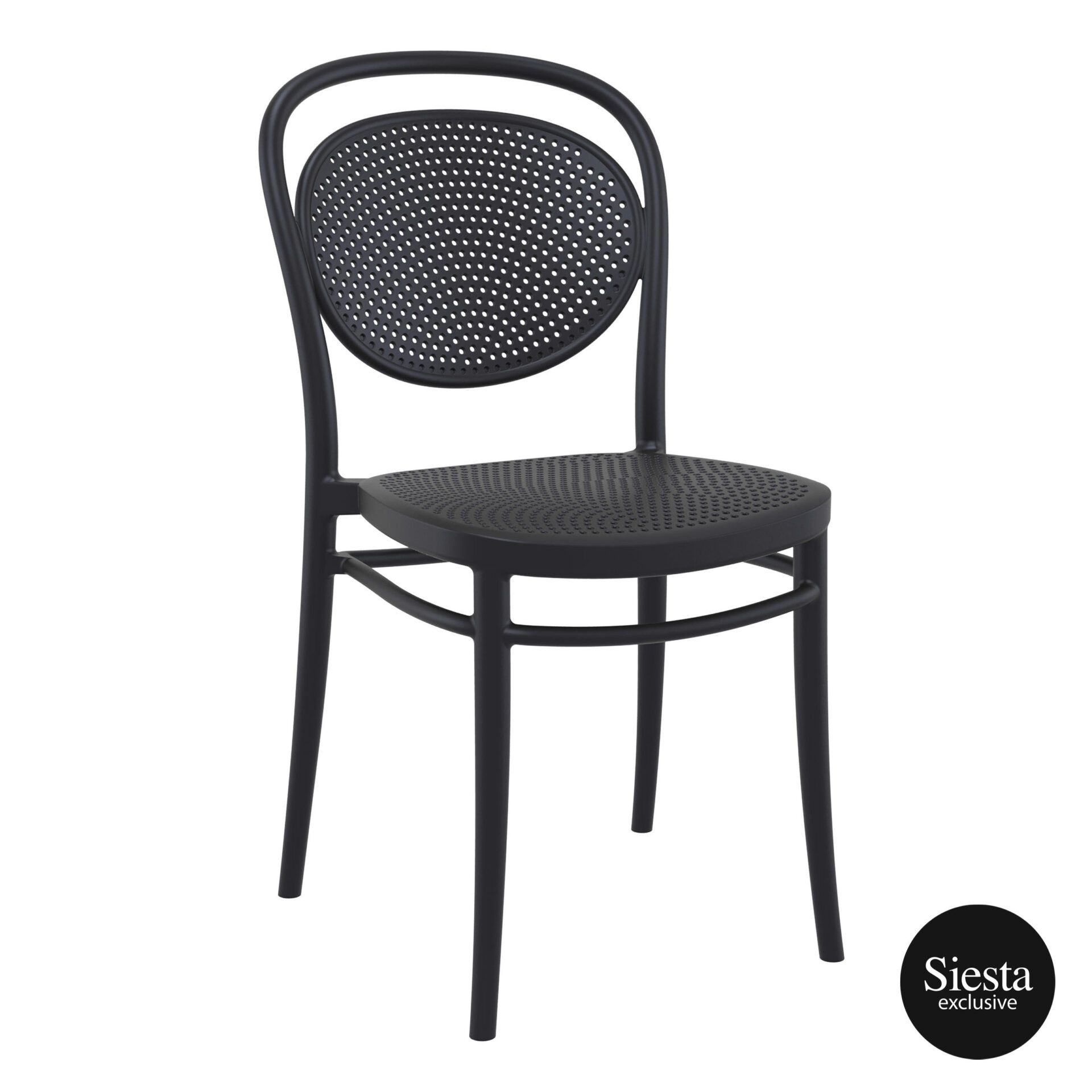 Restaurant Plastic Dining Marcel Chair black front side