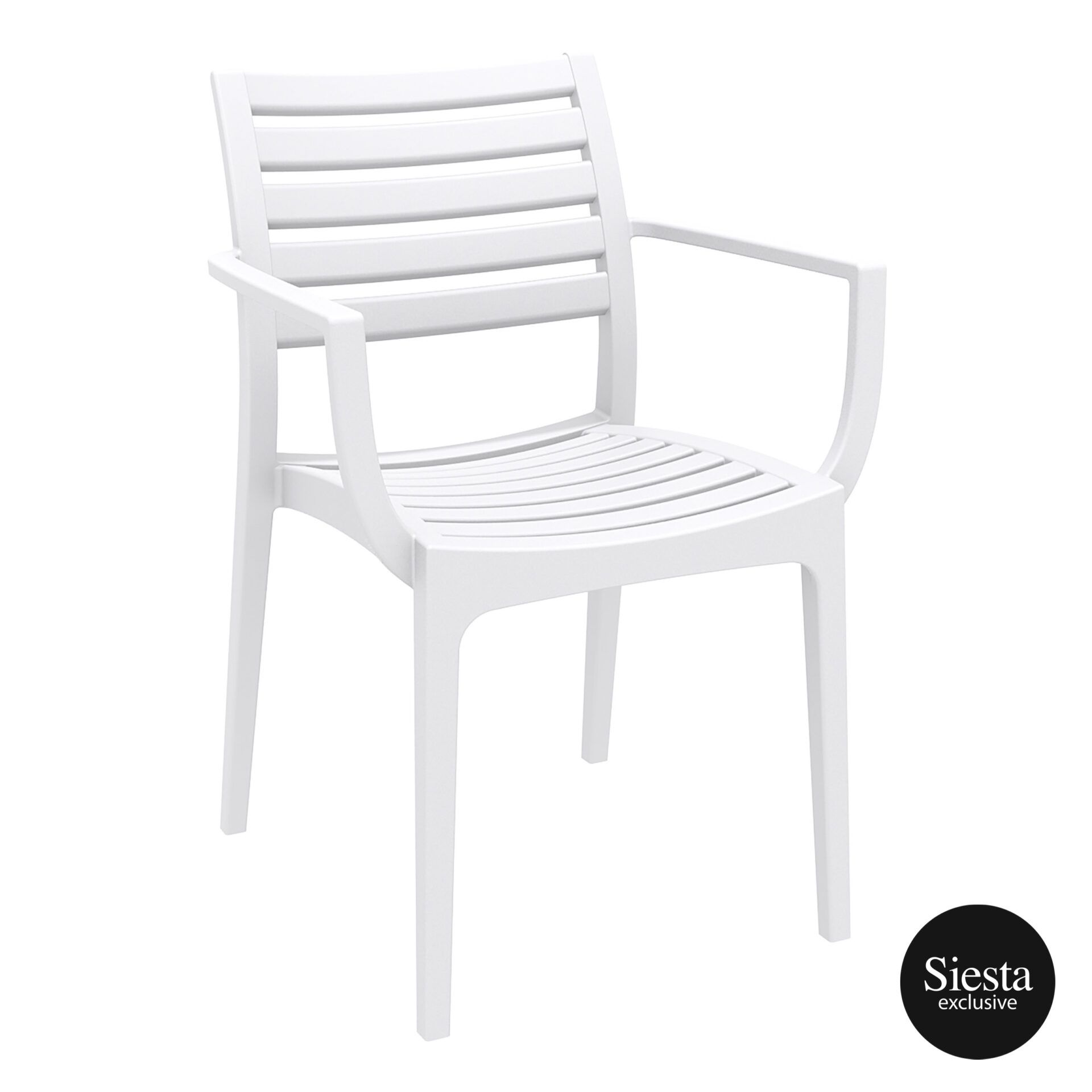 dining artemis armchair white front side 1