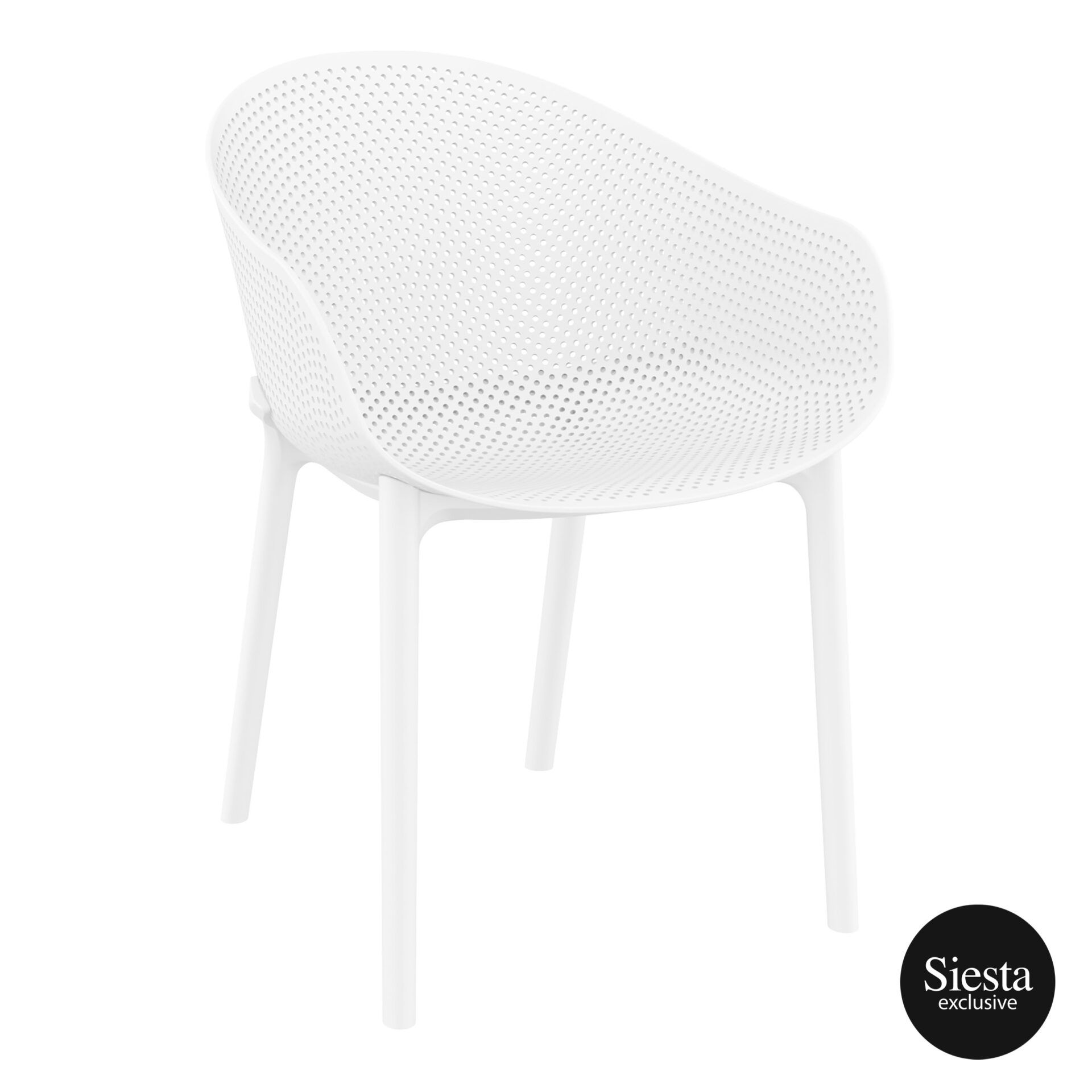 outdoor seating polypropylene sky chair white front side