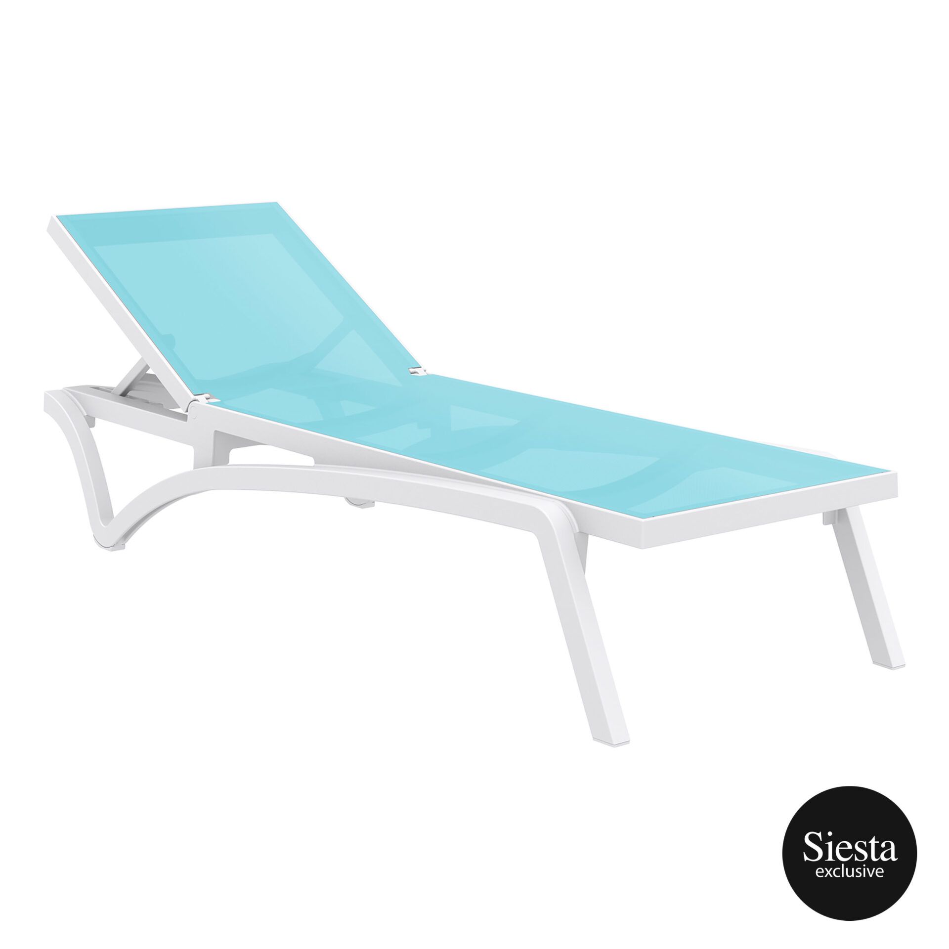 pool deck commercial pacific sunlounger white turquoise front side