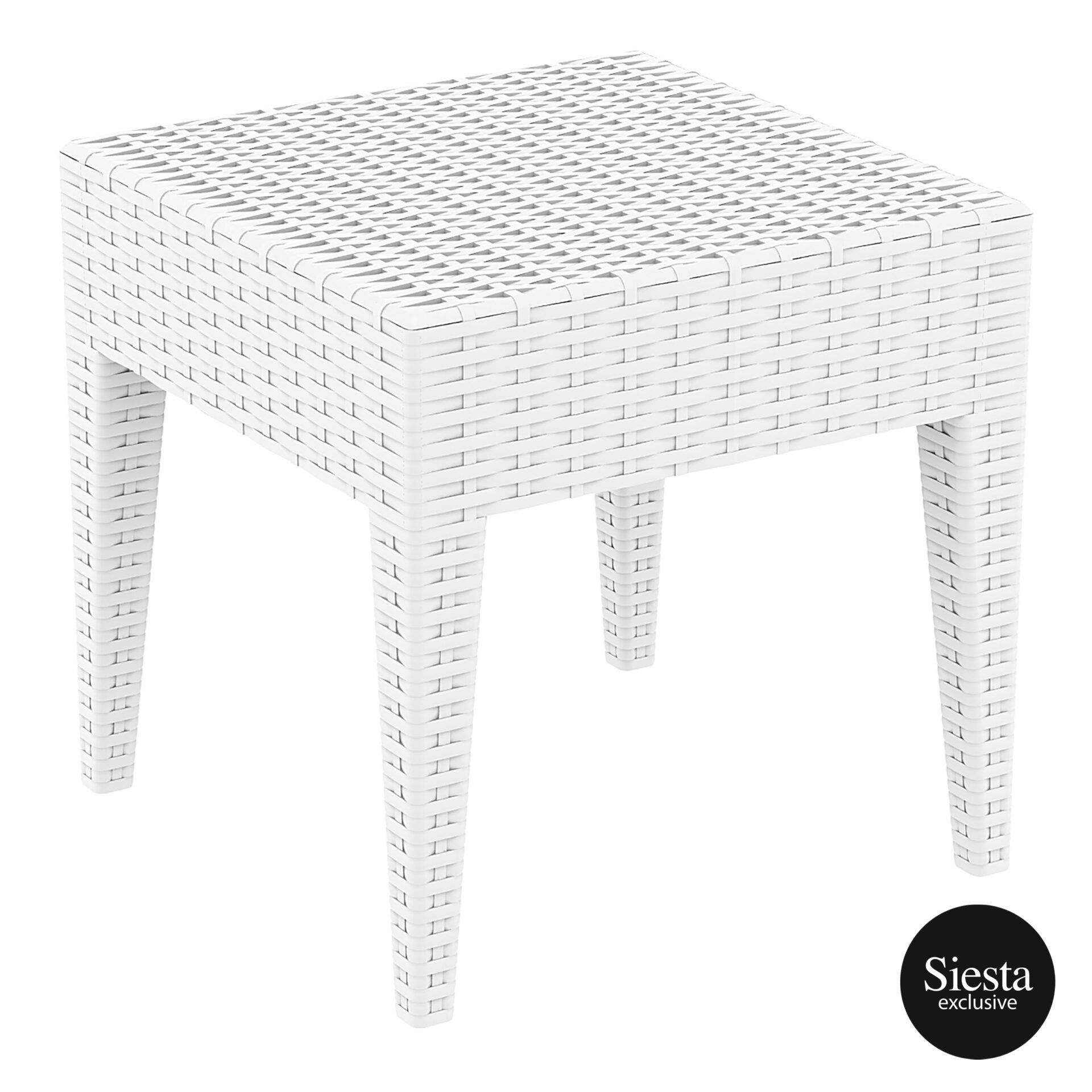 resin rattan miami tequila lounge side table white front side