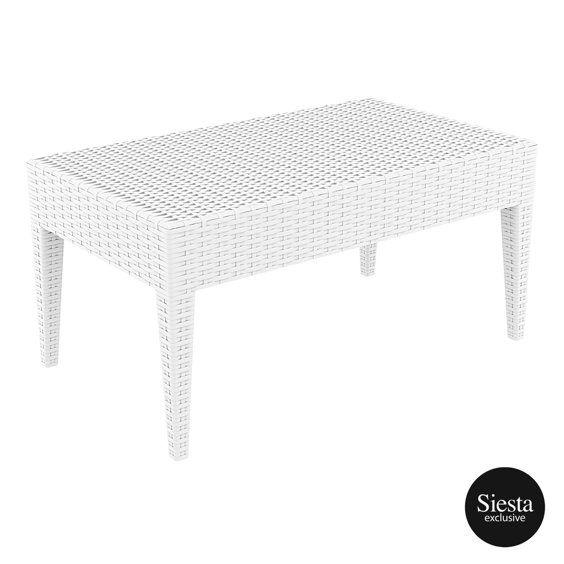 resin rattan miami tequila lounge table white front side