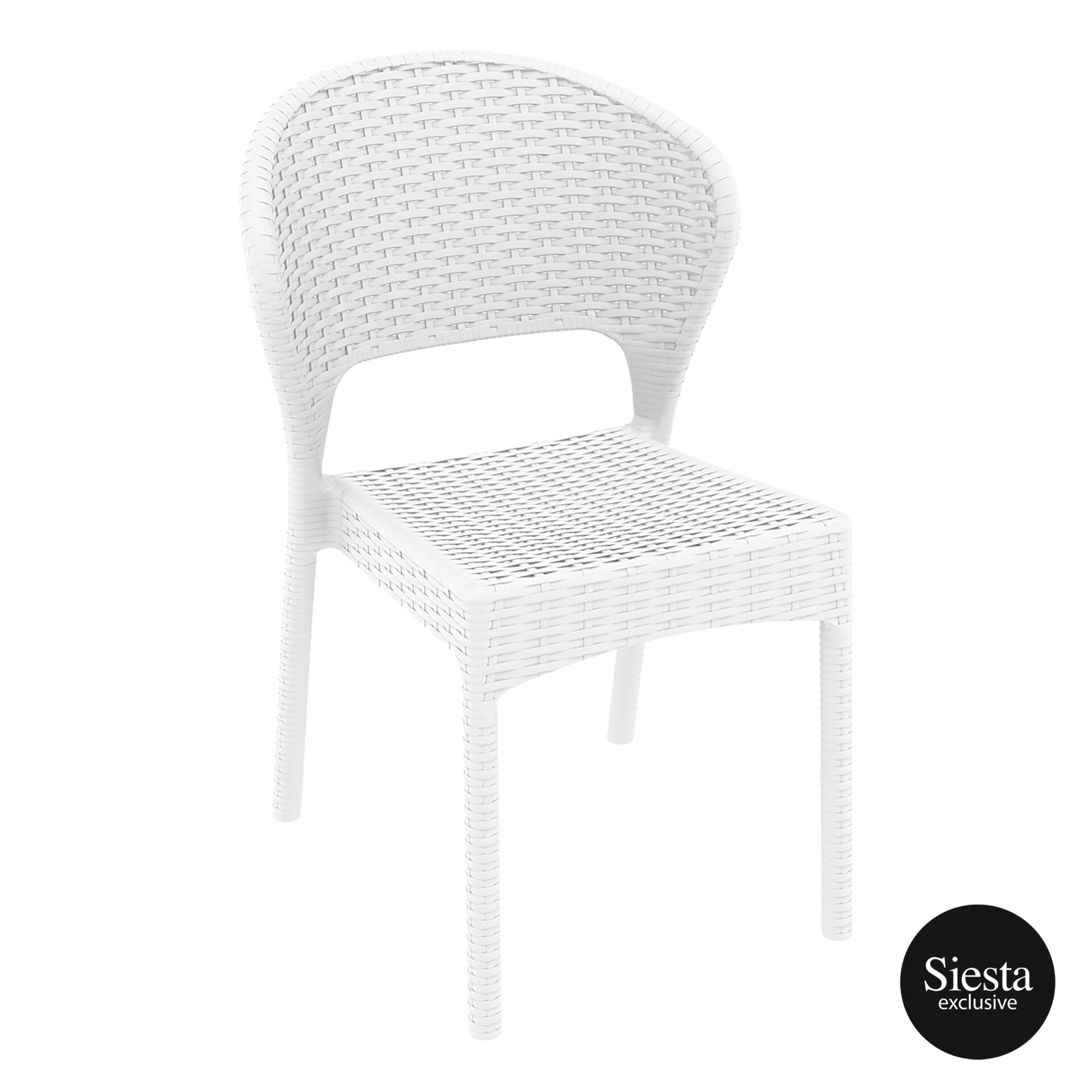 resin rattan outdoor daytona chair white front side 1