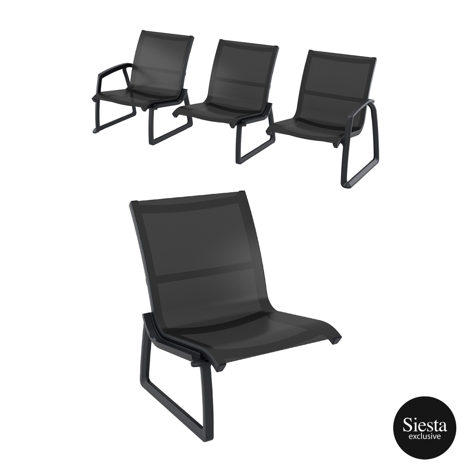 001 pacific lounge armchair extension part black black