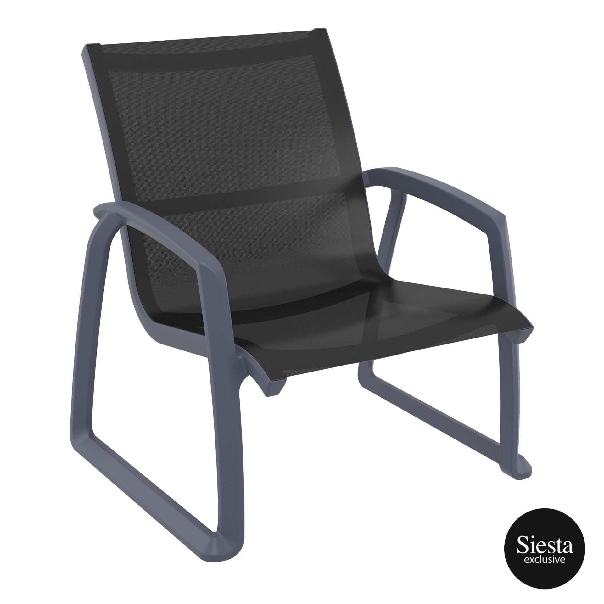 009 pacific lounge armchair darkgrey black front side
