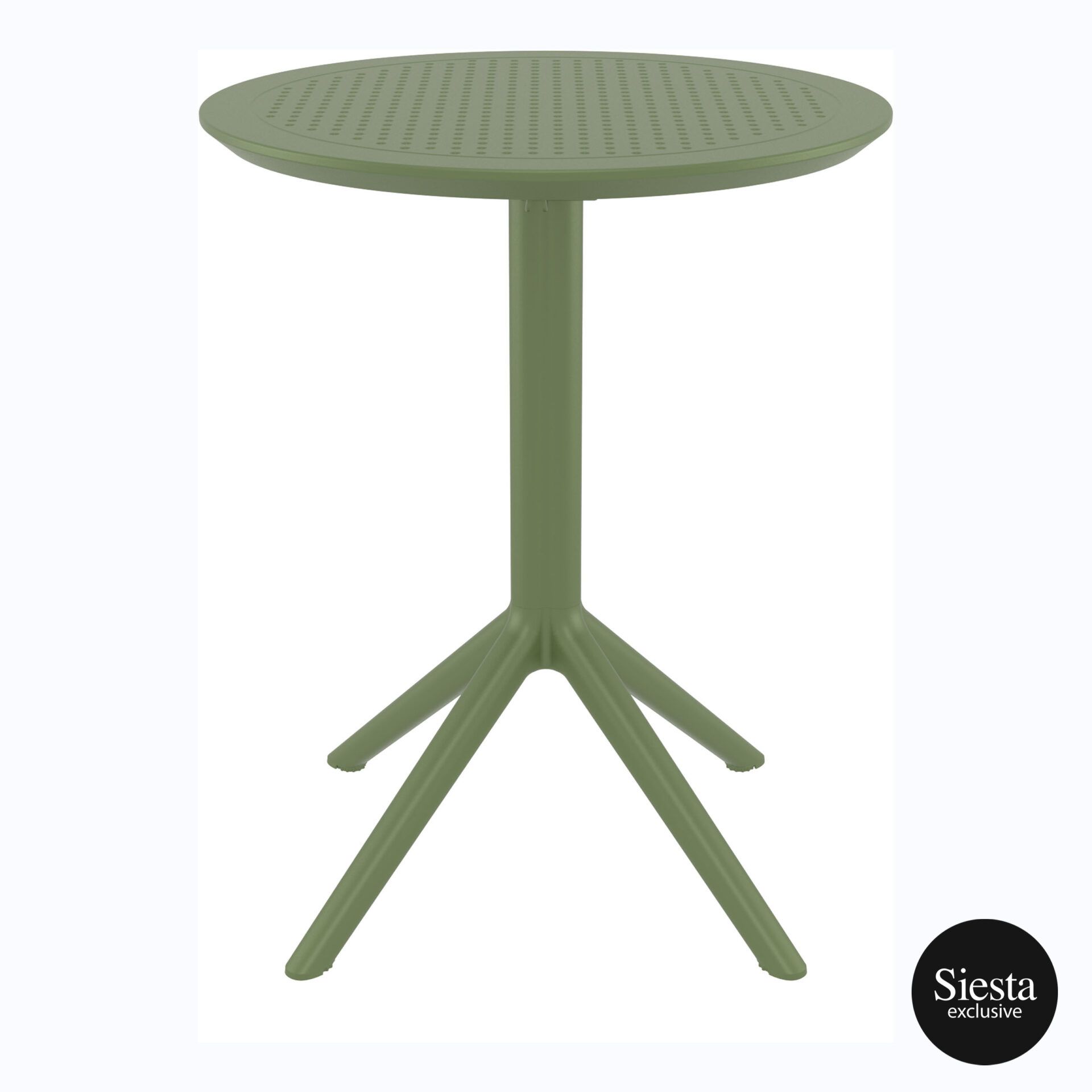 033 sky folding table 60 Y olive green front