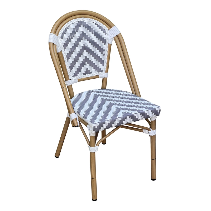 Eiffel Chair V Pattern Grey Front Side